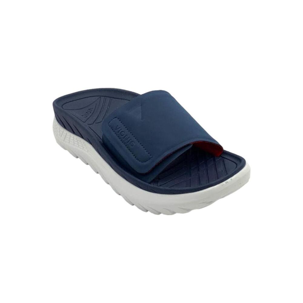 Vionic Adjustable Men's Recovery Slide Sandals Rejuvenate Navy - Medium